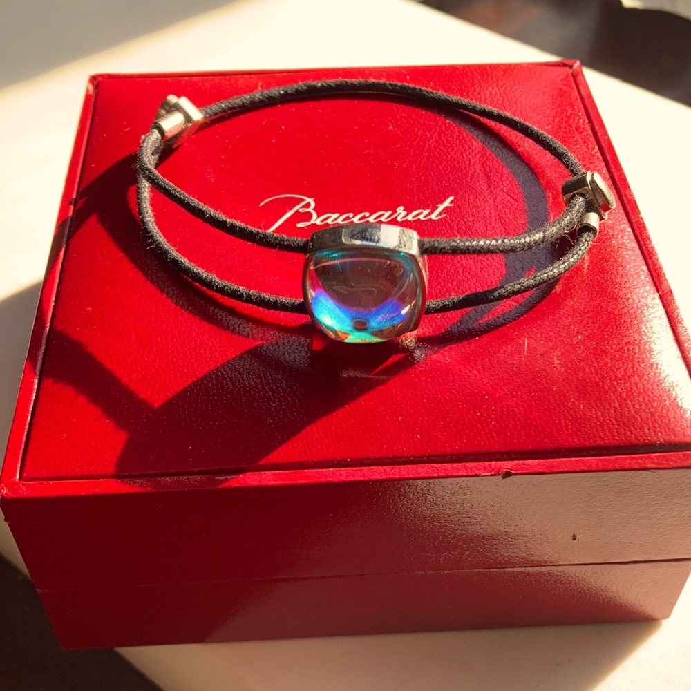 Baccarat silver and crystal bracelet. New with box
